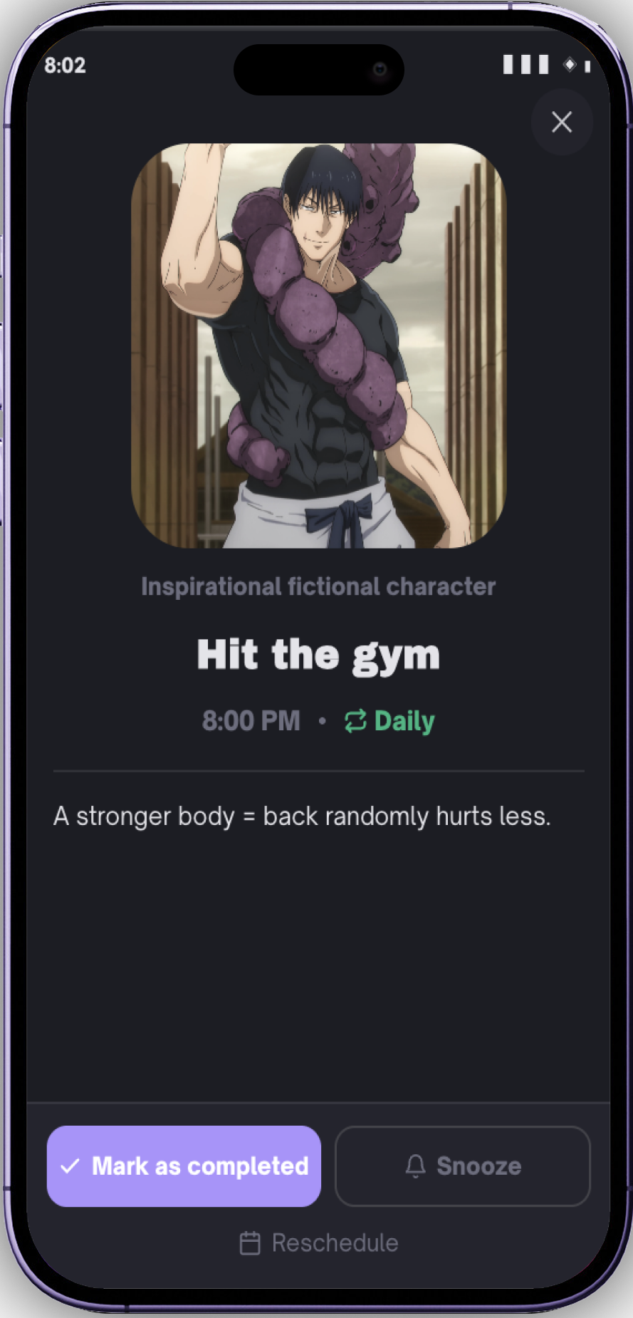 Iconic Tasks notification detail