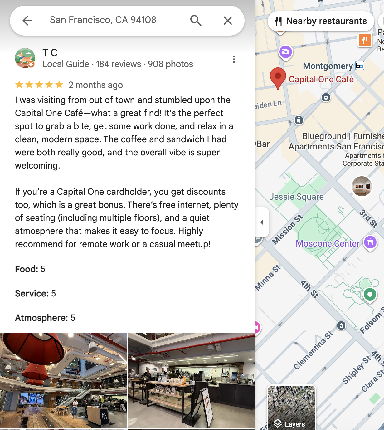 Capital One Cafe reviews