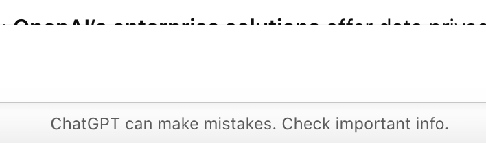 ChatGPT disclaimer example