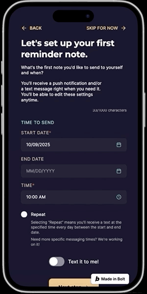 First notification setup onboarding screen