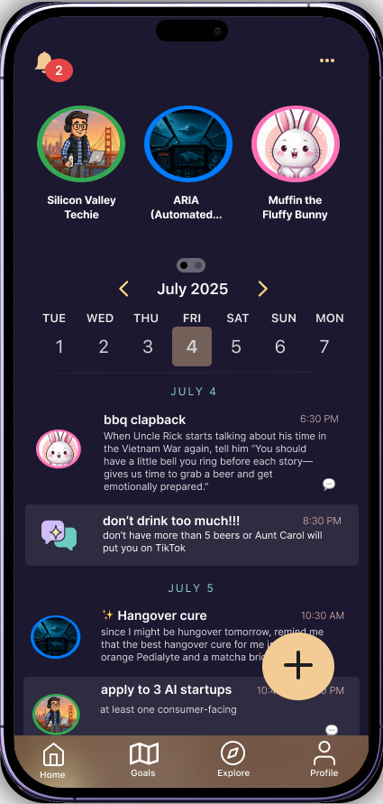 Spellnotes home screen
