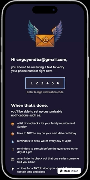 Phone verification onboarding screen