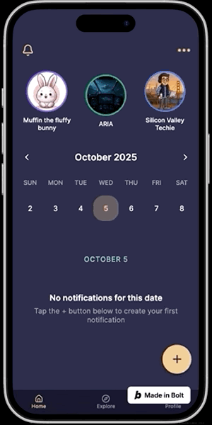 User adding a new notification